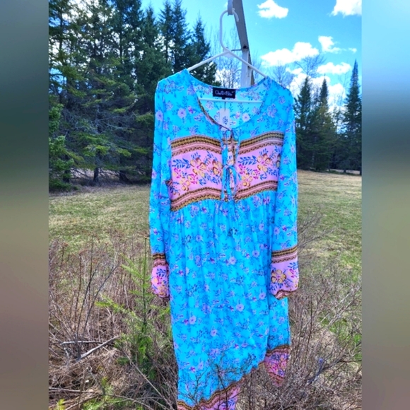 "Double Front Tie Bohemian Bliss" CHERIE BLISS Dress - Picture 2 of 5